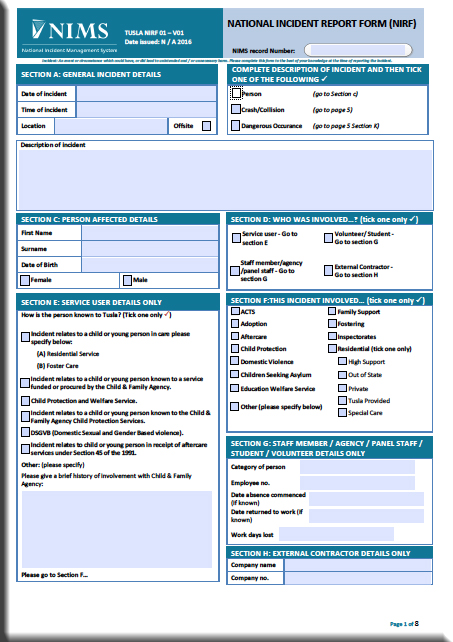 tusla incident management policy and proceduretusla child and incident report policy