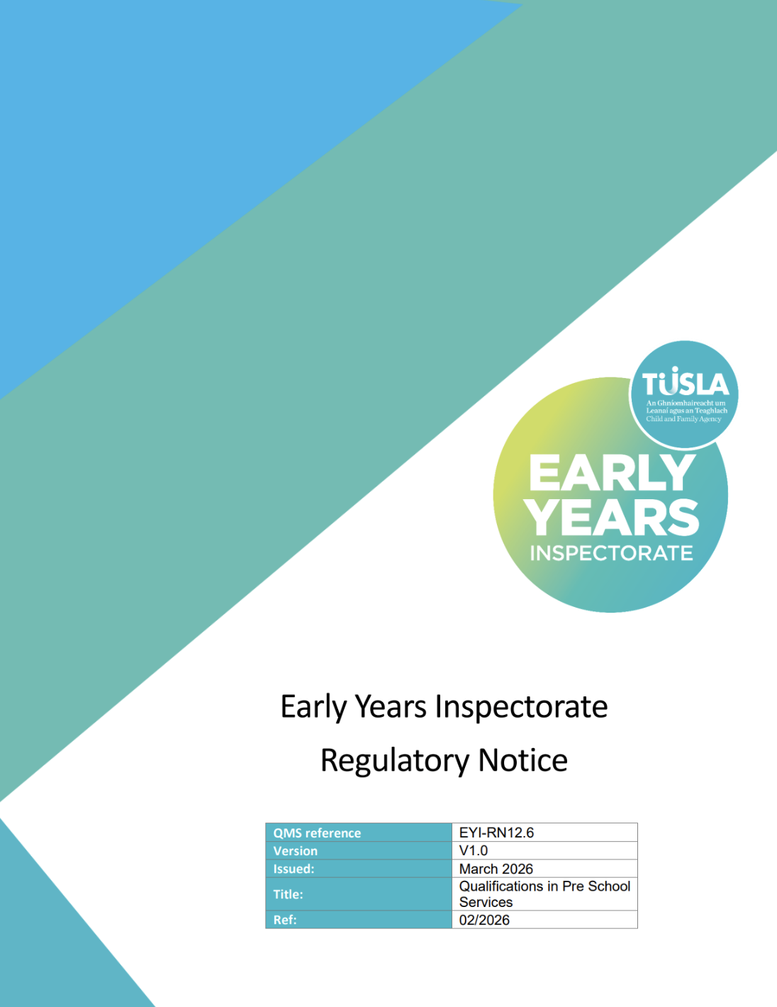 Qualifications in pre school services